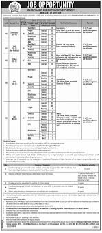 Military Lands and Cantonments Department Jobs in Pakistan official advertisement